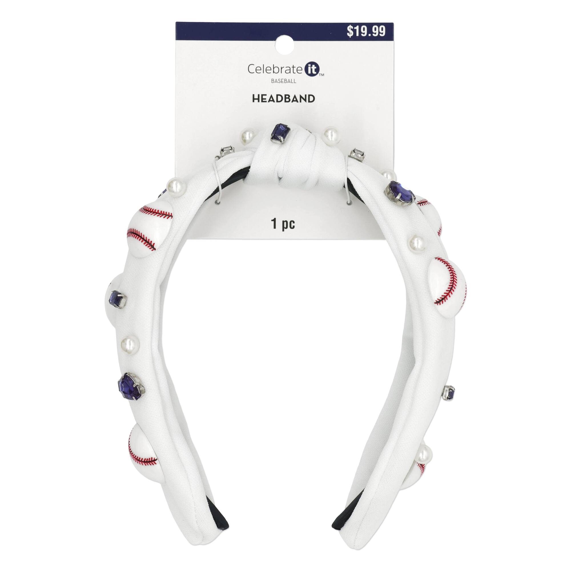 White & Red Baseball Headband by Celebrate It™